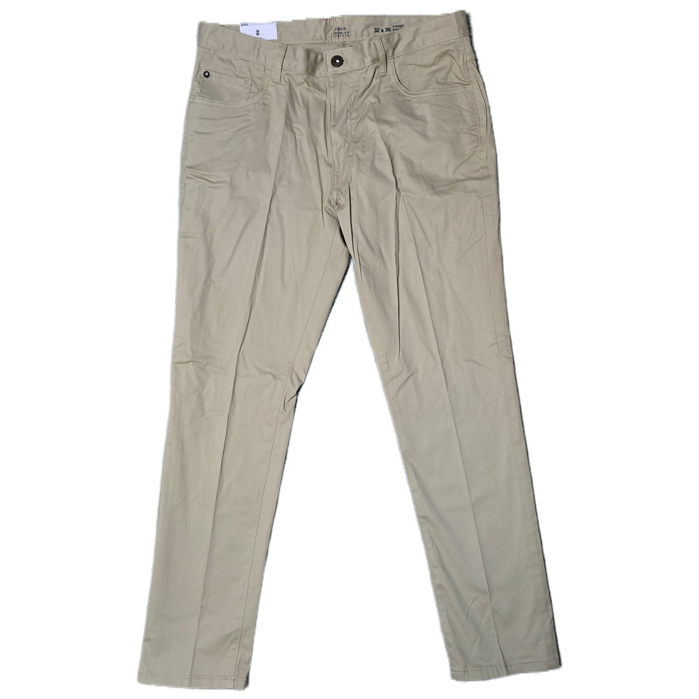 IZOD Men's Straight Tapered Fit Stretch 5 Pocket Pants Cedarwood Khaki 32x30(AG)